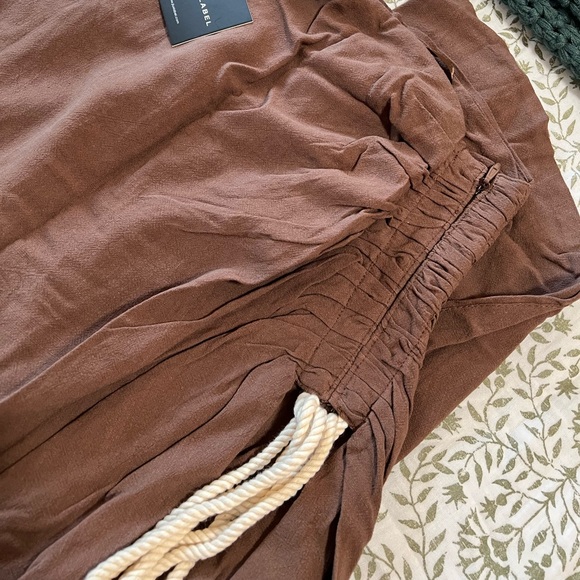 Chocolate Spring Ruched Linen Skirt - Picture 7 of 9